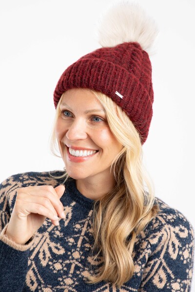  Weird Fish Allerton Womens Cable Knit Bobble Hat 