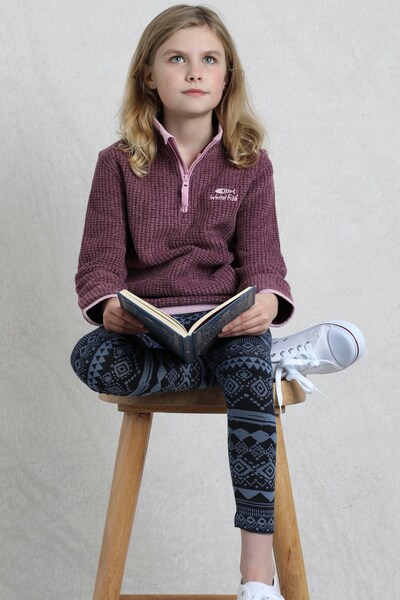  Weird Fish Archie Kids 1/4 Zip Grid Fleece 