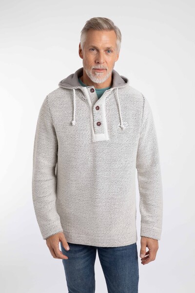  Weird Fish Bakersfield Mens Button Neck Hooded Macaroni 