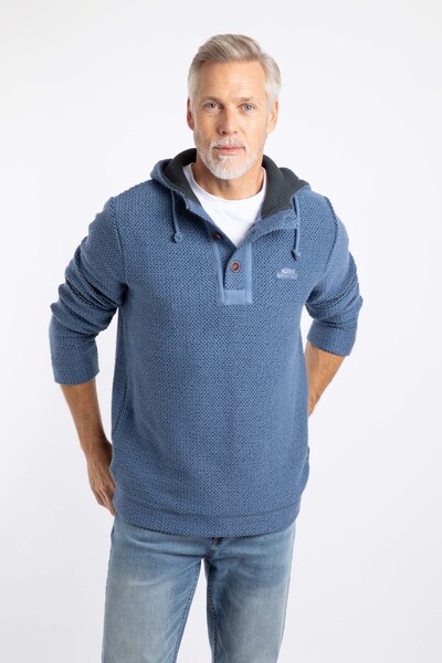  Weird Fish Bakersfield Mens Button Neck Hooded Macaroni 