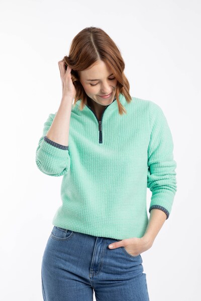  Weird Fish Beye Womens 1/4 Zip Grid Fleece 