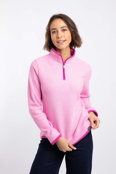  Weird Fish Beye Womens 1/4 Zip Grid Fleece 