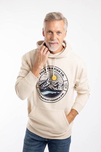  Weird Fish Bryant Mens Front Print Graphic Popover Hoodie 