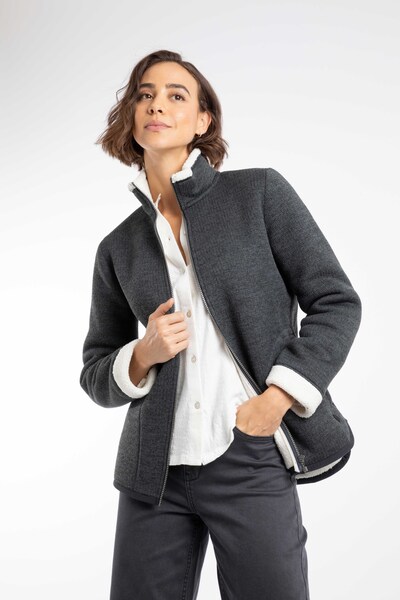  Weird Fish Campbell Womens Faux Shearling Full Zip Fleece 