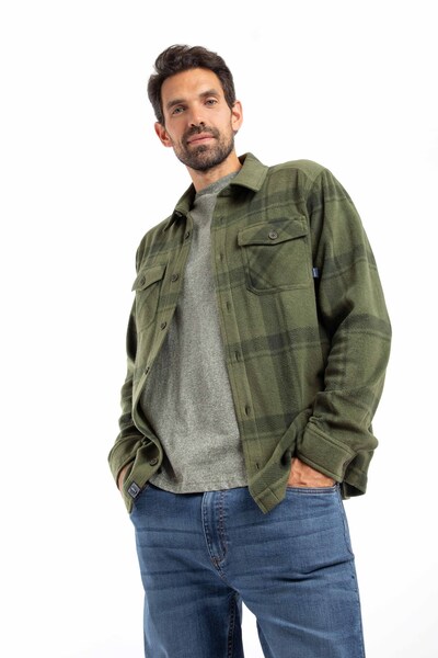  Weird Fish Darrow Mens Fleece Check Shirt 