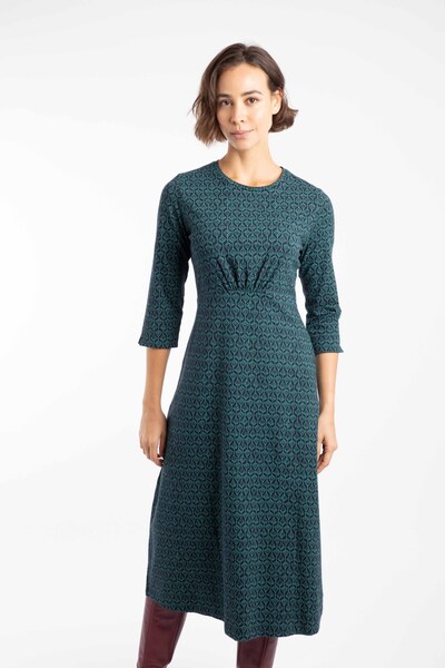  Weird Fish Felicity Womens Printed Jersey Midi Dress 