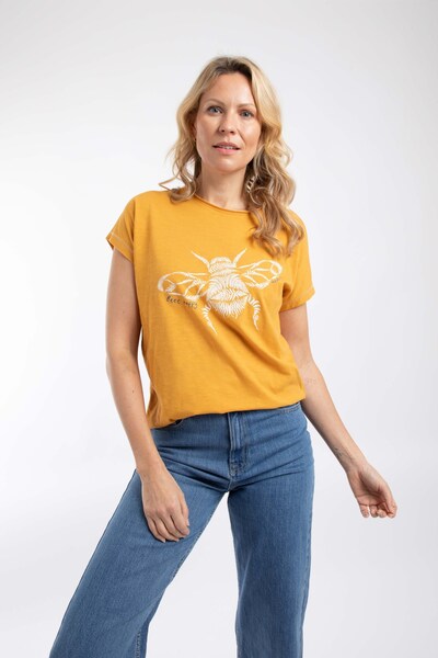  Weird Fish Fern Bee Womens Front Print Graphic T Shirt 