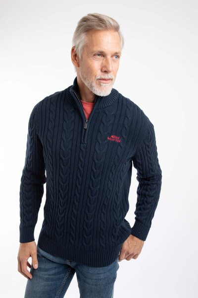  Weird Fish Heath Mens 1/4 Zip Cable Knit Jumper 