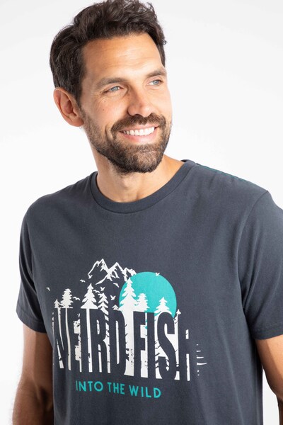  Weird Fish Into The Wild Mens Front Print Graphic T Shirt 