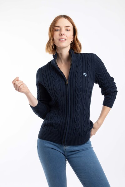  Weird Fish Lunenne Womens Full Zip Cable Knit 