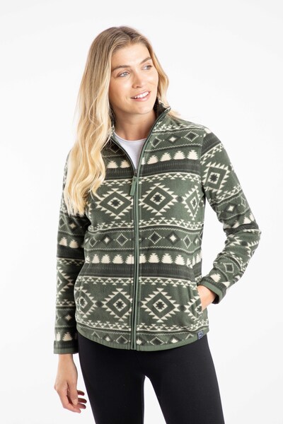  Weird Fish Rochelle Womens Full Zip Printed Microfleece 