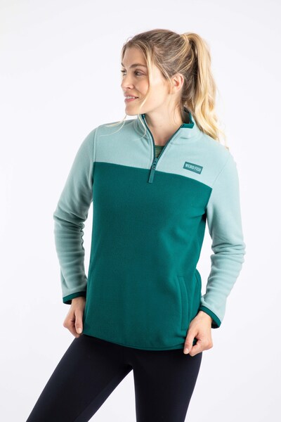  Weird Fish Rowan Womens 1/4 Zip Colour Block Microfleece 