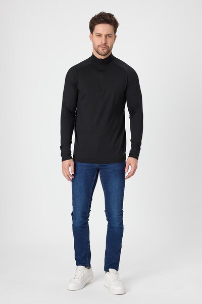  Woolona Bora Men's 100% Merino 1/4 Zip Long Sleeve Top 