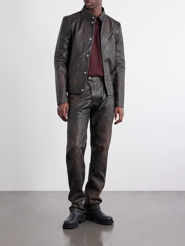  424 - Leather Jacket - Men - Brown - It 46 