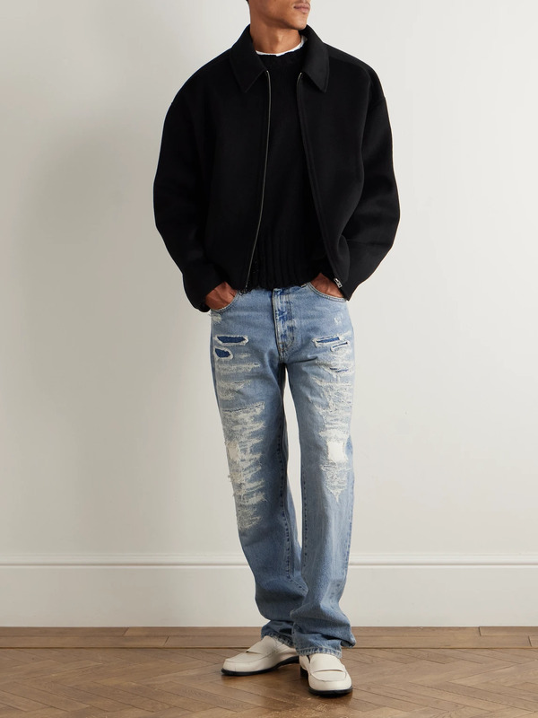  424 - Straight-leg Distressed Jeans - Men - Blue - It 44 