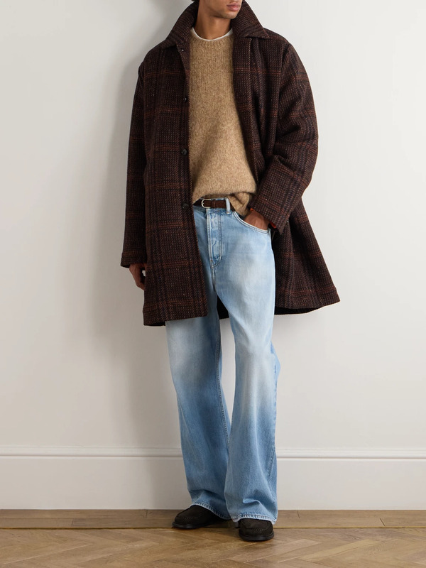  A Kind Of Guise - Manas Checked Virgin Wool-tweed Coat With Padded Quilted Shell Liner - Men - Brown - S 