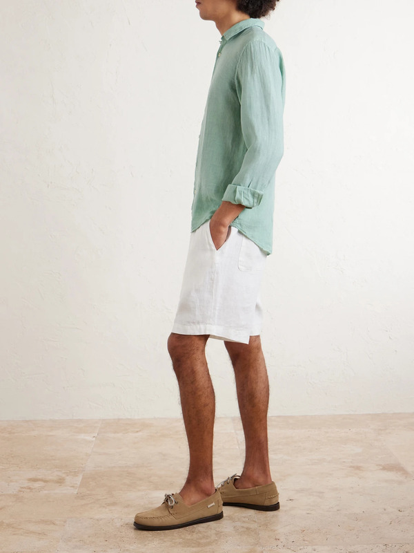  Altea - Samuel Straight-leg Linen Drawstring Shorts - Men - White - S 