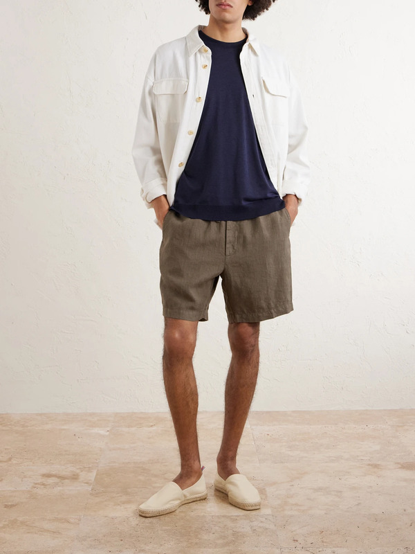  Altea - Samuel Straight-leg Linen Shorts - Men - Green - S 
