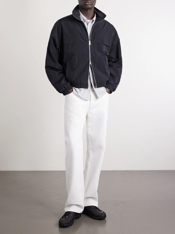  Ami Paris - Cropped Logo-embroidered Shell Jacket - Men - Black - S 
