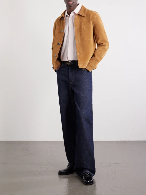  Ami Paris - Logo-embossed Suede Jacket - Men - Brown - L 