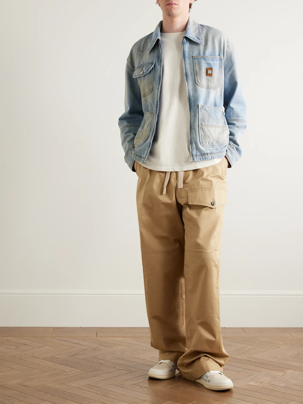  Amiri - Logo-appliquéd Distressed Denim Jacket - Men - Blue - S 