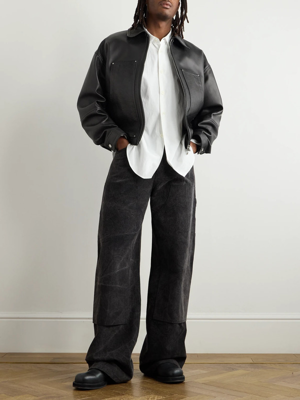  Amiri - Logo-debossed Leather Jacket - Men - Black - It 50 