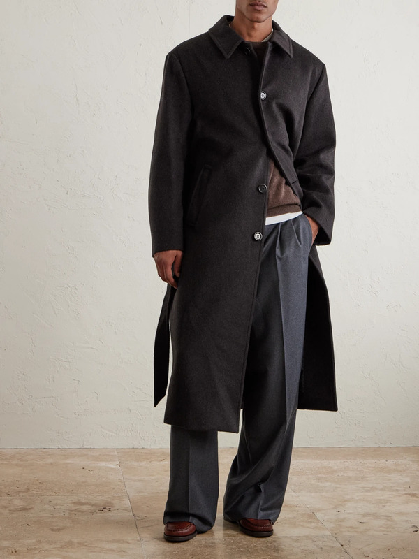  Amomento - Belted Wool-blend Coat - Men - Brown - M 