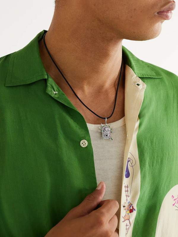  Annoushka - Statue Of Liberty 18-karat White Gold, Diamond And Tsavorite Pendant Necklace - Men - Silver 