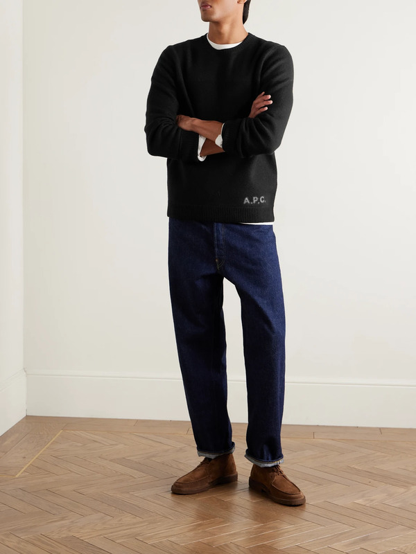  A.p.c. - Edward Logo-print Virgin Wool Sweater - Men - Black - Xs 