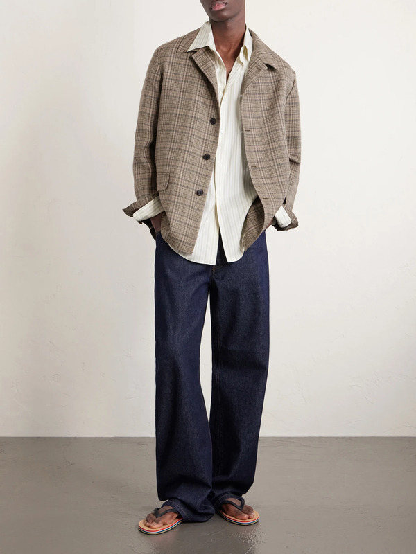  Auralee - Checked Silk And Linen-blend Tweed Jacket - Men - Brown - 3 
