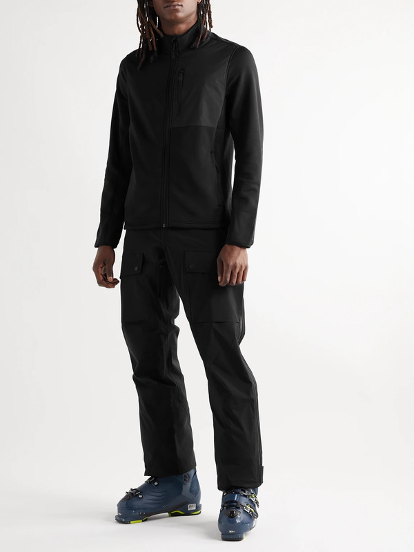 Aztech Mountain - Slim-fit Panelled Stretch-jersey And Ripstop Zip-up Ski Base Layer - Men - Black - Xxl 