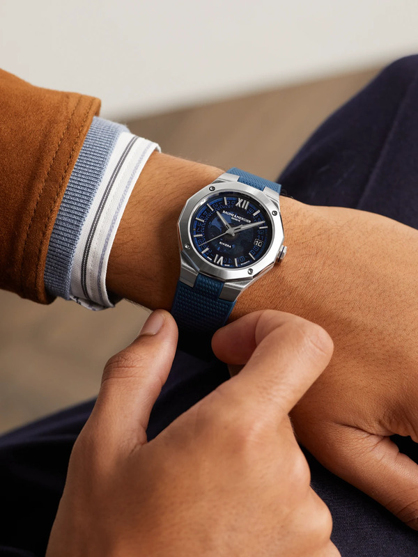  Baume & Mercier - Riviera Automatic 39mm Stainless Steel And Rubber Watch, Ref. No. 10723 - Men - Blue 