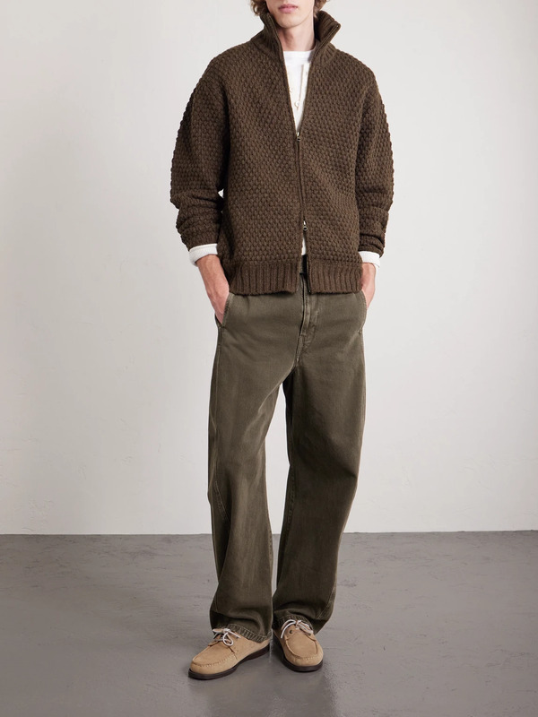  Beams Plus - Zip-up Wool Sweater - Men - Brown - M 