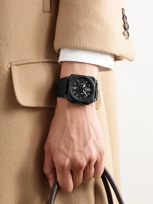 Bell & Ross - Br 03-94 Automatic Chronograph 42mm Ceramic And Rubber Watch, Ref. No. Br0394-bl-ce - Men - Black 