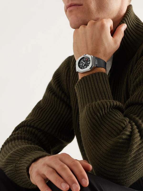  Bell & Ross - Br 05 Automatic Gmt 41mm Stainless Steel And Rubber Watch, Ref. No. Br05g-bl-st/srb - Men - Black 