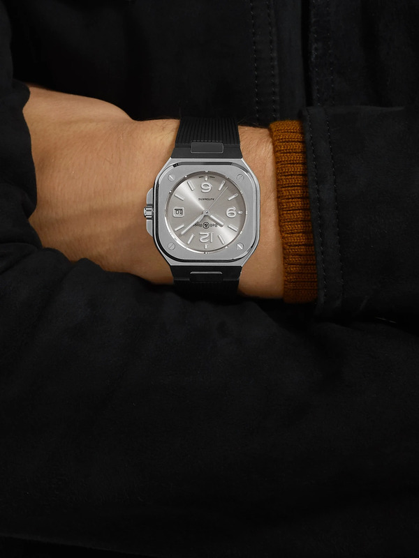  Bell & Ross - Br 05 Grey Steel Automatic 40mm Stainless Steel And Rubber Watch, Ref. No. Br05a-gr-st/srb - Men - Silver 
