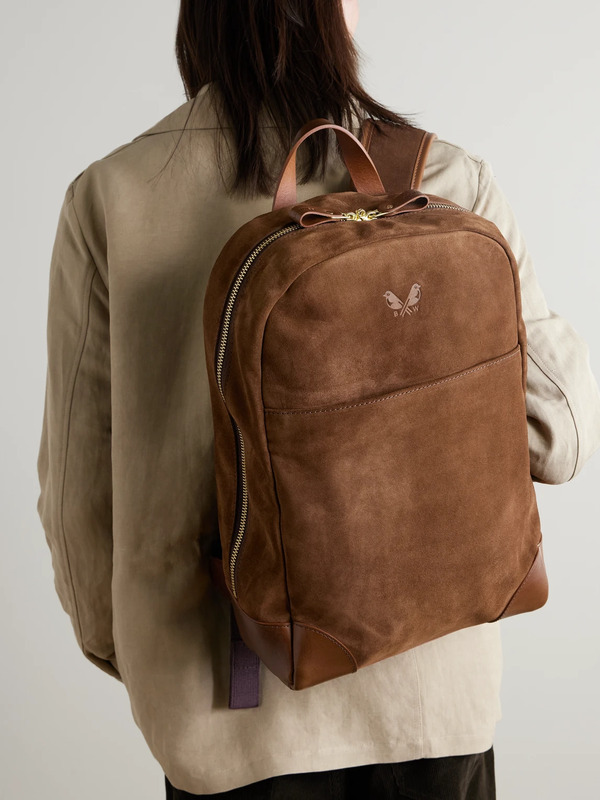  Bennett Winch - Leather-trimmed Suede Backpack - Men - Brown 