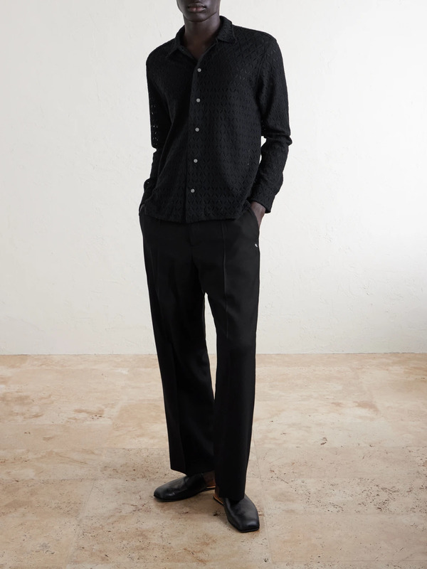  Bode - Cotton-blend Lace Shirt - Men - Black - S/m 
