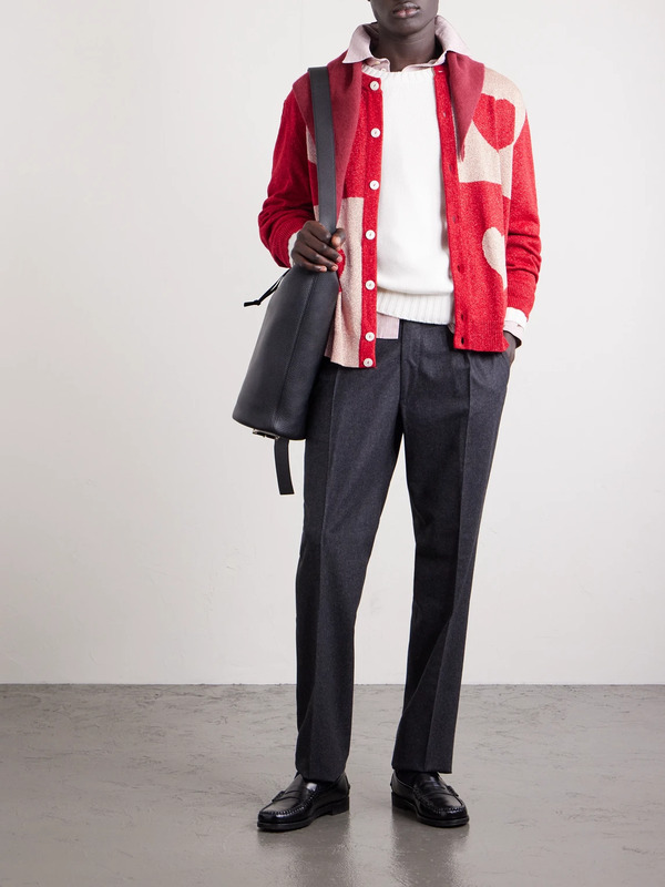  Bode - Hearts Lamé Cardigan - Men - Red - S 