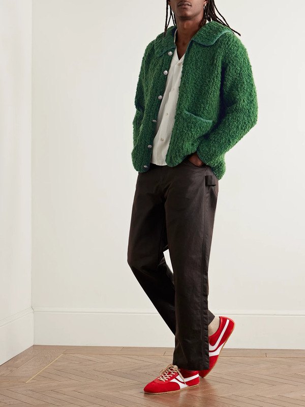  Bode - Moppet Wool-bouclé Cardigan - Men - Green - M 