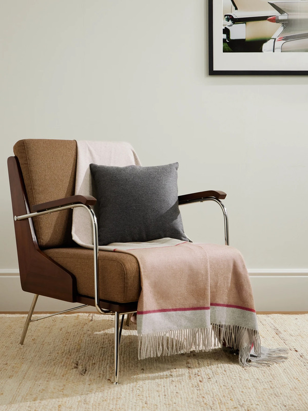  Brunello Cucinelli - Fringed Colour-block Silk Blanket - Men - Brown 