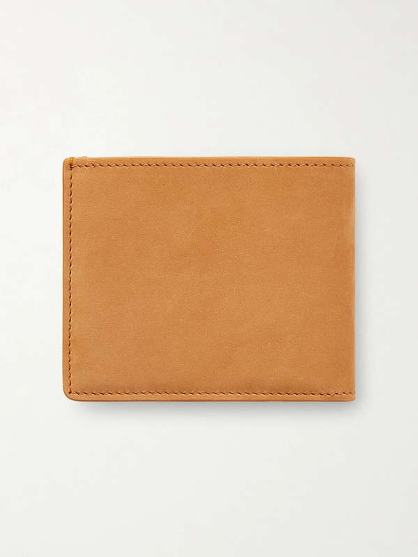  Brunello Cucinelli - Logo-debossed Suede Billfold Wallet - Men - Brown 