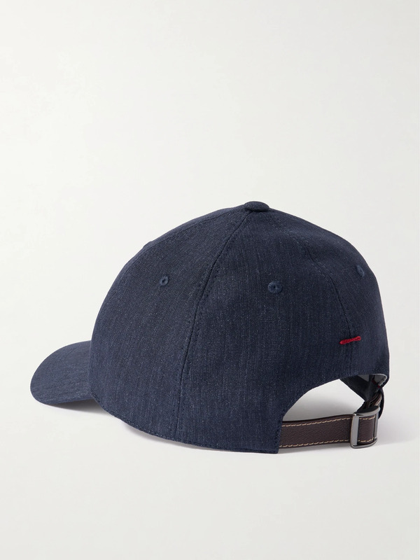  Brunello Cucinelli - Logo-embroidered Linen Baseball Cap - Men - Blue - M 