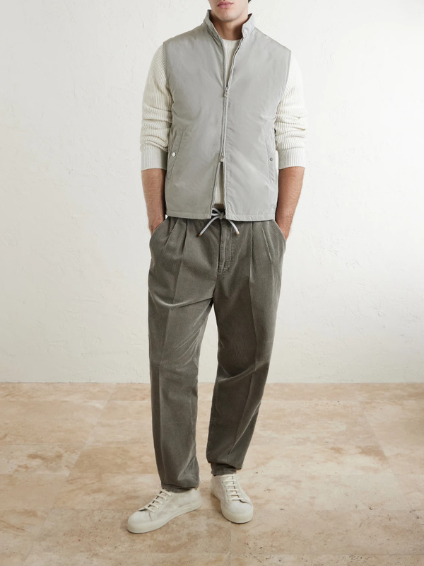  Brunello Cucinelli - Padded Shell Gilet - Men - Gray - It 46 