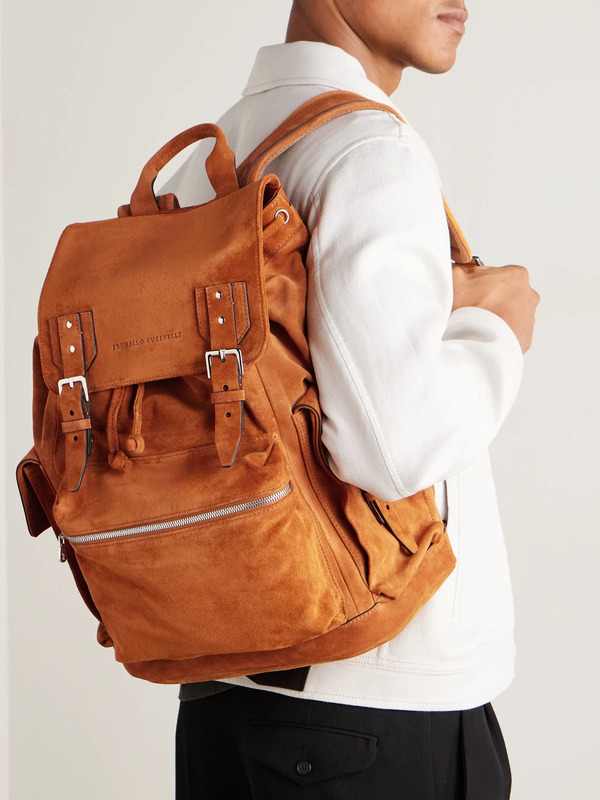  Brunello Cucinelli - Suede Backpack - Men - Brown 