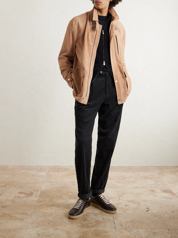  Brunello Cucinelli - Suede Jacket - Men - Neutrals - M 