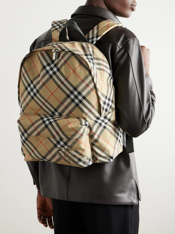  Burberry - Checked Coated-canvas Backpack - Men - Brown 