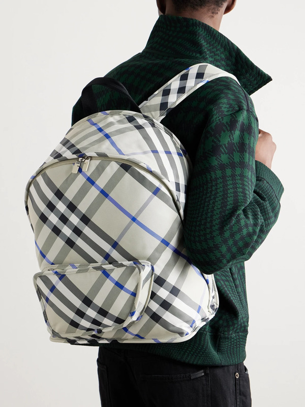  Burberry - Checked Nylon-twill Backpack - Men - Green 