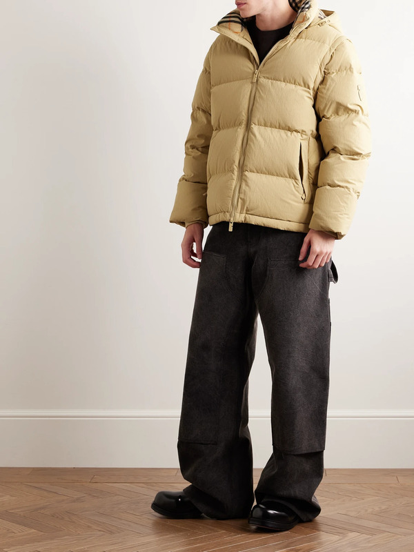  Burberry - Convertible Quilted Shell Hooded Down Jacket - Men - Neutrals - L 