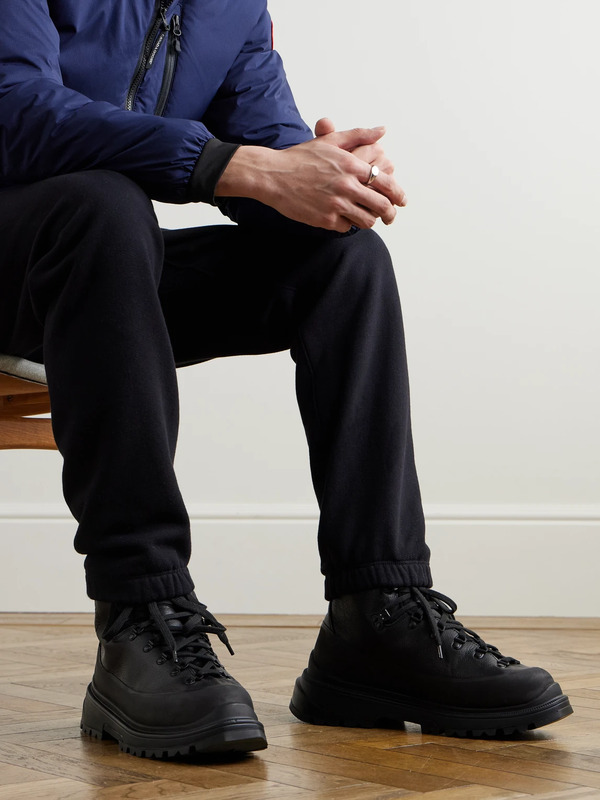  Canada Goose - Journey Rubber And Nubuck-trimmed Full-grain Leather Hiking Boots - Men - Black - Us 7 